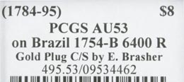 PCGS Holder Label